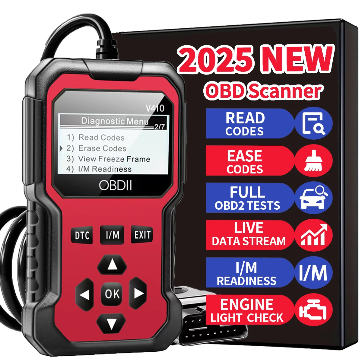 Color: Yellow - Car Obd2 Scanner Diagnostic Tool Code Reader Engine Fault Code Reader Scanner Can Diagnose All Obd Ii Protocol Cars since 1996 Scan Tool