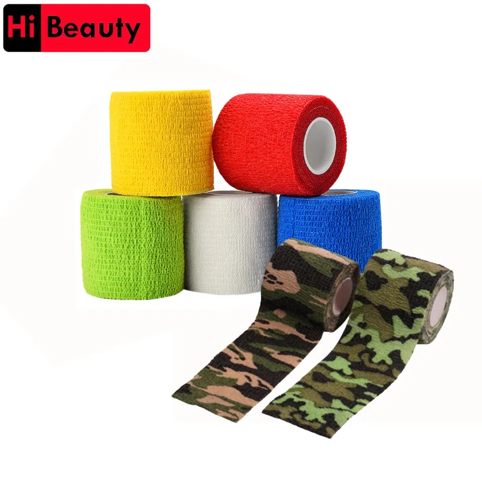 Color: grey - 1pc Disposable Self-adhesive Flex Elastic Bandage Tape For Tattoo Handle Grip Tube Wrap Elbow Sport Stick Accessories 5*450cm