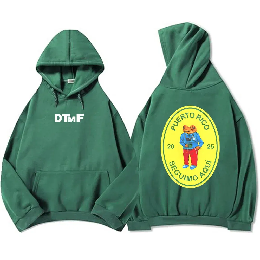 Color: PURPLE, Size: XXL - DTMF Deb?­ Tirar Más Fotos 2025 New Album Hoodies Bad Bunny Singer Printing Sweatshirts Men Women Clothing Sudaderas Hombre Male