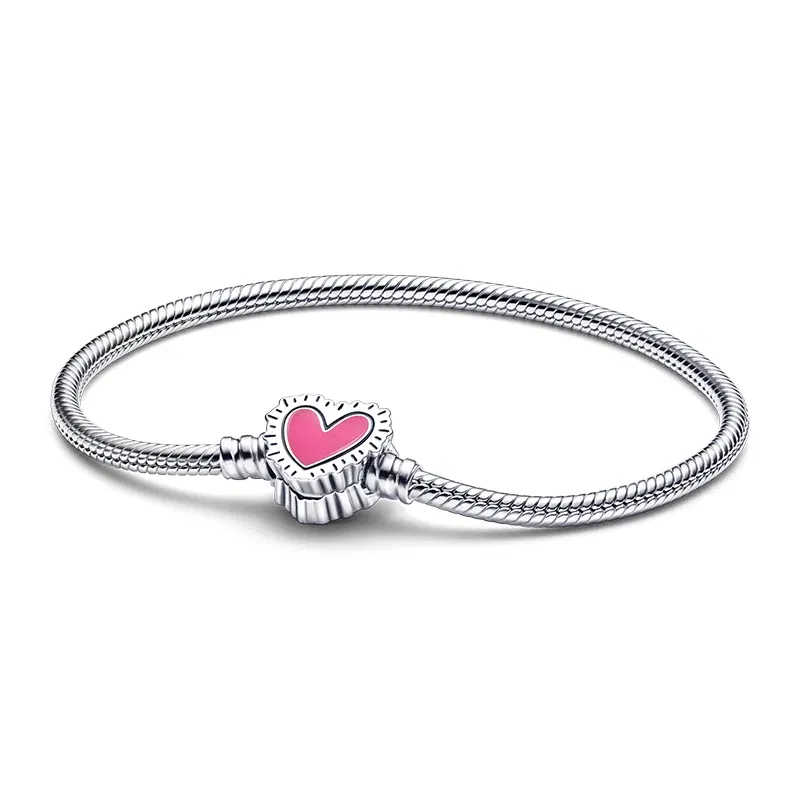 Gem Color: AGATE, Length: 20cm - 925 Silver Heart Snake Chain Bracelet For Women Infinite Knot Butterfly Infinity Clasp Femme Bracelet Bangles Jewelry Gift