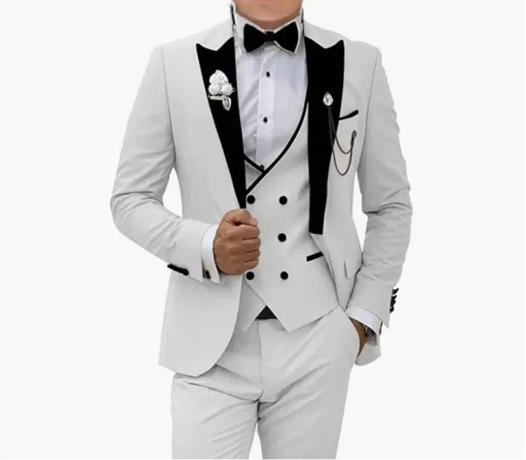 Color: Burgundy, Size: XXL - Pink Prom Suit for Men  3 Piece Jacket Vest Pants Set   Peaked Lapel Blazer   Outfit Costume Birthday Party