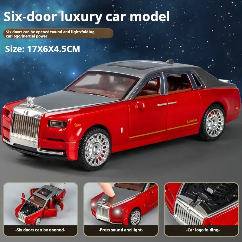 Color: Burgundy - 1:32 Mini Car Diecast Ambulance Fire-Truck Policecar Model Sound And Light Vehicle Simulation Collection Gifts Toys Boys