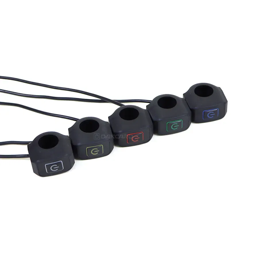 Color: Dark Grey - Motorcycle Handlebar Switch with LED Light 7/8'' 22mm Momentry Buttton for Electric Star Kill Waterproof Control Switch Button