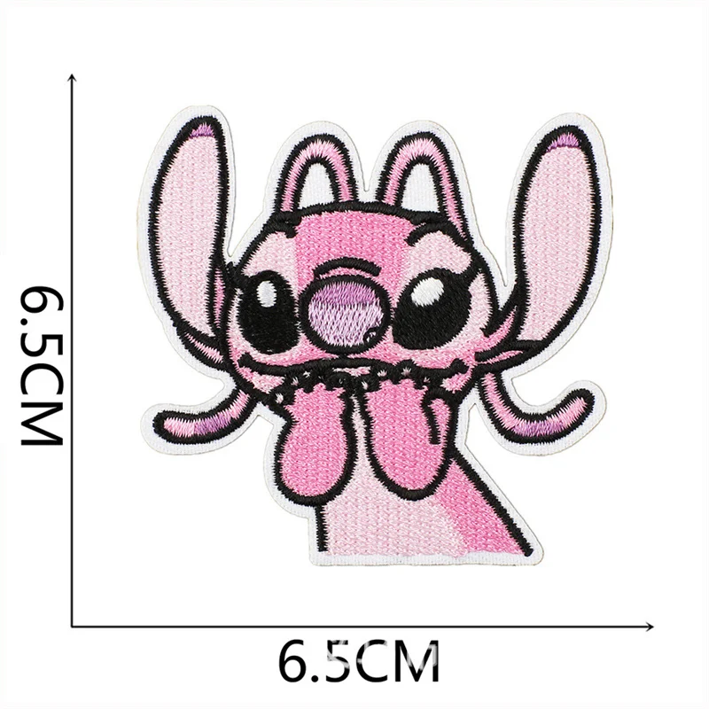 Color: DULL - 1pcs Lilo & Stitch Embroidery Cloth Stickers Disney Bags Clothes DIY Accessories Kids Pants Hole Repair Iron On Patch Applique