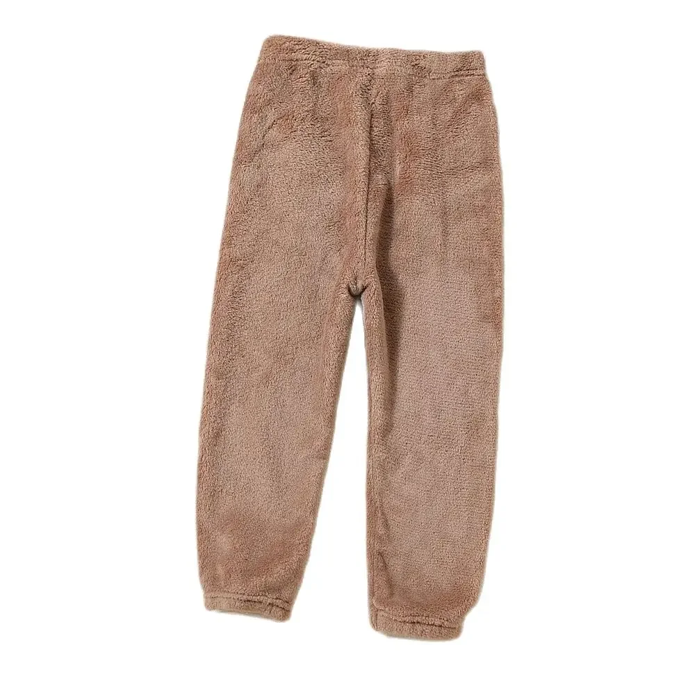 Color: Dark Grey, Kid Size: 3T - Children Thicken Fleece Pants Boys and Girls Solid Letter Embroidery Sports Casual Kids Clothes Warm Leggings Clothing Winter