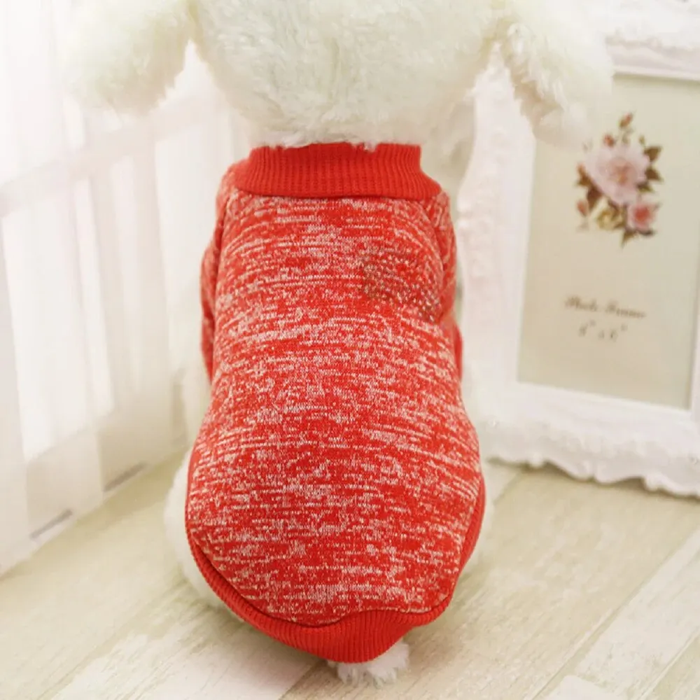 Size: M, Color: Blue - Dog Warm Clothes Spring Autumn Winter Cute Fashion Jacket Round Neck Sweater Pet Supplies Teddy Dog Cat Clothing Pet Accessories