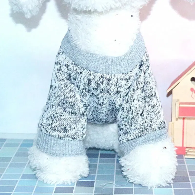Size: M, Color: Blue - Dog Warm Clothes Spring Autumn Winter Cute Fashion Jacket Round Neck Sweater Pet Supplies Teddy Dog Cat Clothing Pet Accessories