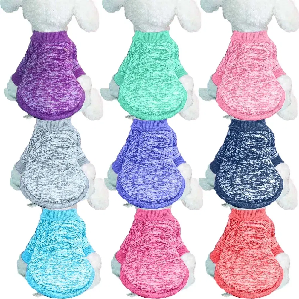 Size: M, Color: Blue - Dog Warm Clothes Spring Autumn Winter Cute Fashion Jacket Round Neck Sweater Pet Supplies Teddy Dog Cat Clothing Pet Accessories