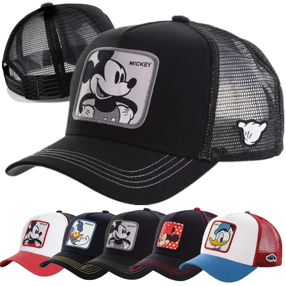Color: Fluorescent Green - High Quality Disney Styles Anime Cartoon Snapback Cotton Baseball Cap Men Women Hip Hop Dad Mesh Hat Trucker Hat Dropshipping