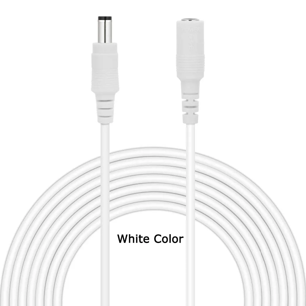 Color: Red - DC 12V Extension Power Cable 2.1mm*5.5mm Male To Female Connect Wire White Black 0.5m 1m 2m 3m 5m 10m For LED Light CCTV Camera