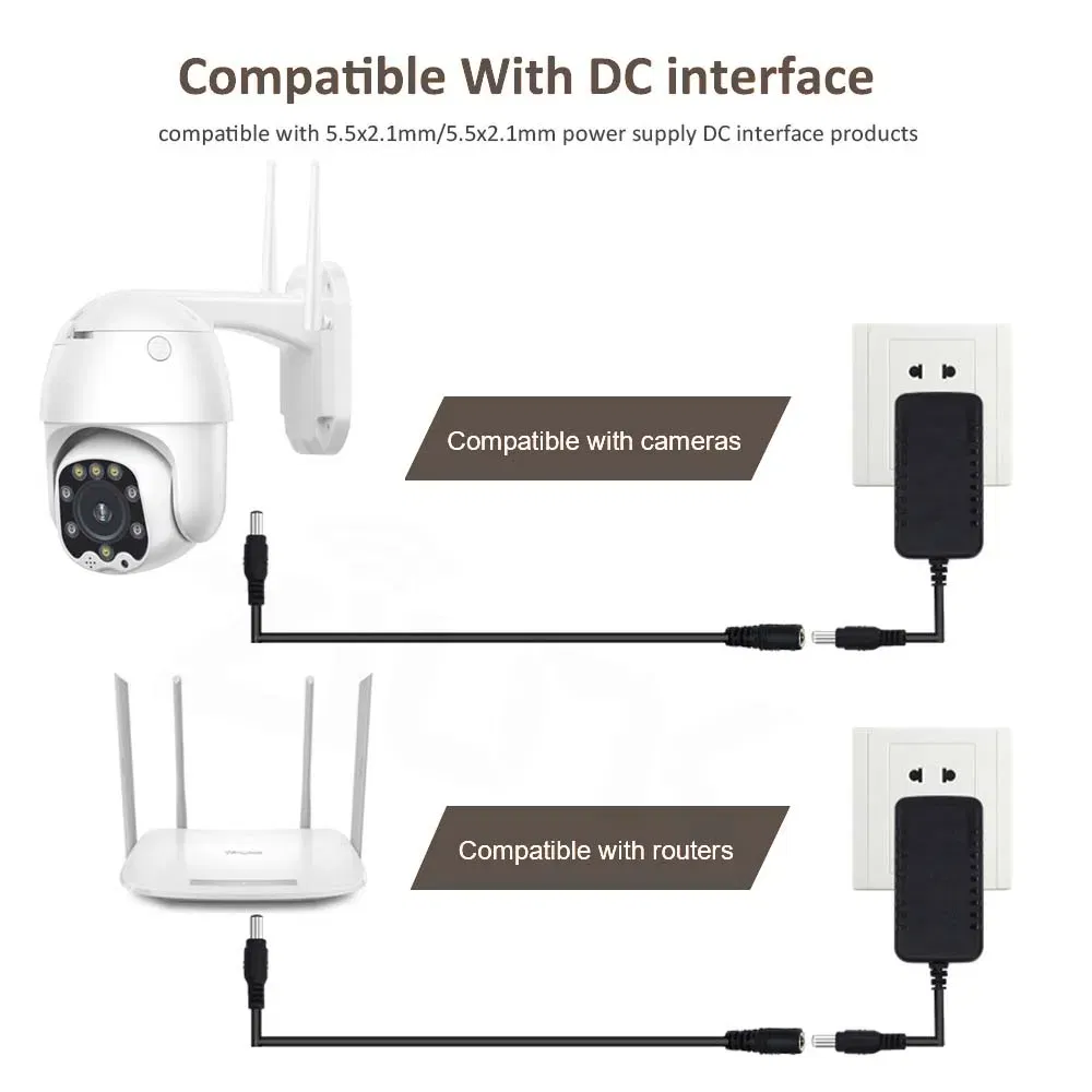 Color: Red - DC 12V Extension Power Cable 2.1mm*5.5mm Male To Female Connect Wire White Black 0.5m 1m 2m 3m 5m 10m For LED Light CCTV Camera