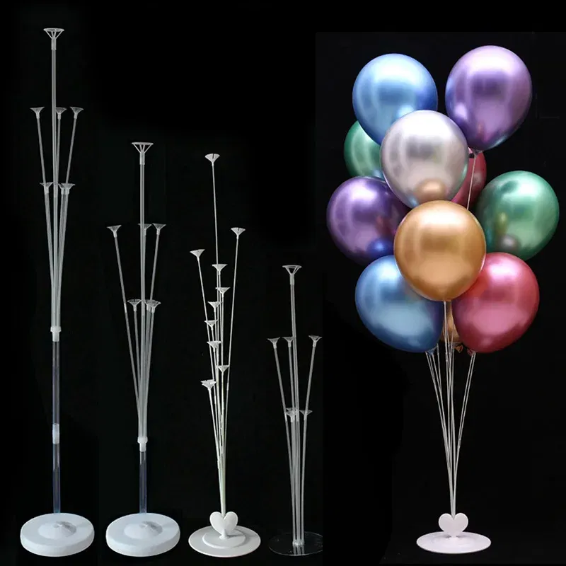Color: AGATE - 7Tubes Balloons Stand Balloon Holder Column Confetti Balloon Baby Shower Kids Birthday Party Wedding Decoration Supplies