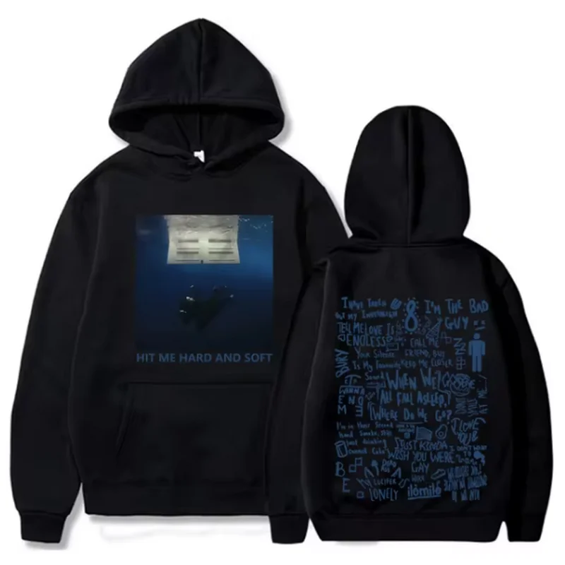 Color: Blue, Size: XL - 2024 Hit Me Hard and Soft Tour Hoodie Billie Hoodie Men's Hoodie Sudaderas Men's Casual Sports