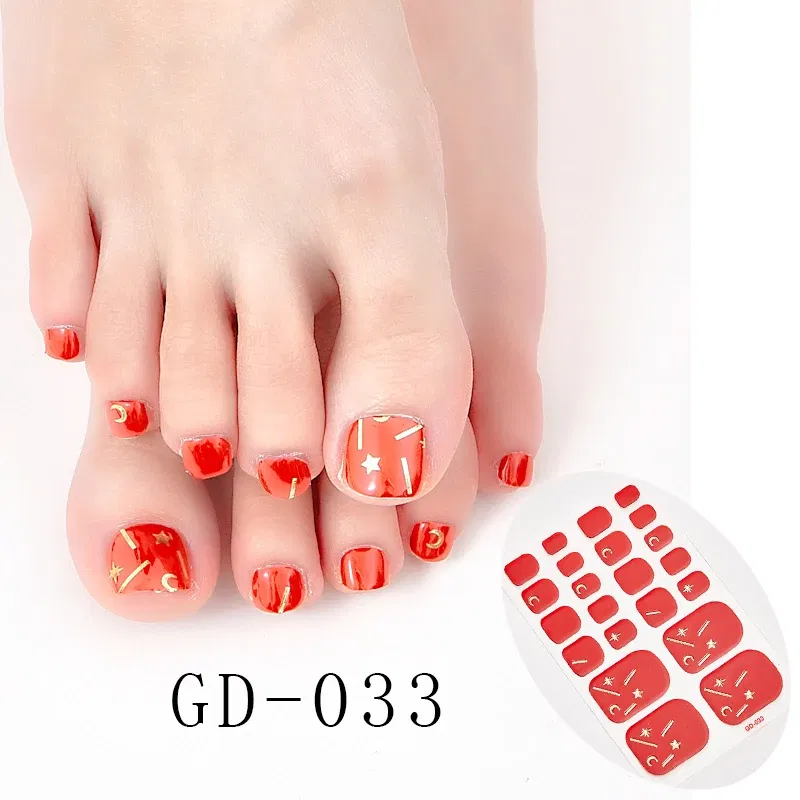 Color: mauve - 22 Tips/Sheet Women Salon Fashion Nail Stickers Designed Full Beauty Full Cover Nail Stickers Novidades Nails Sticker Designer