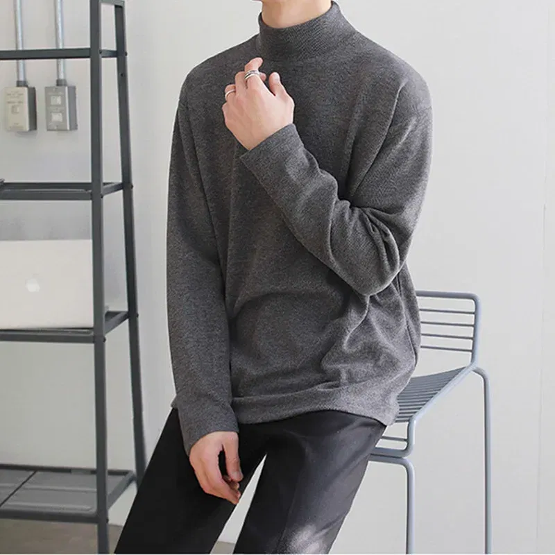 Color: green, Size: 4XL - Yasuk Spring Autumn Winter Solid Casual Plush Turtleneck Men's Loose Bottom Double Faced Velvet Sweater Simple Warm BigSize
