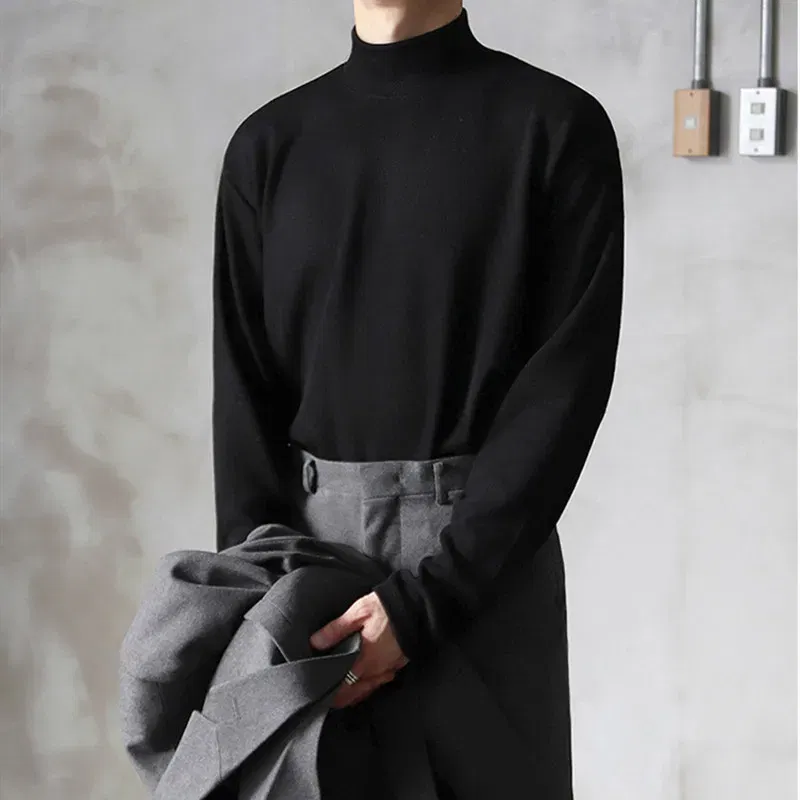 Color: green, Size: 4XL - Yasuk Spring Autumn Winter Solid Casual Plush Turtleneck Men's Loose Bottom Double Faced Velvet Sweater Simple Warm BigSize