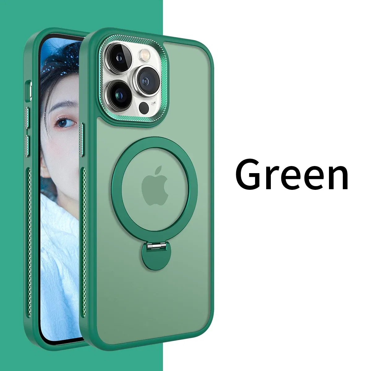 Color: Gold, Material: CANVAS - For iPhone 15 Pro Max 360?° Rotation Magnetic Holder Stand Matte Phone Case For iPhone 11 12 13 14 15 Plus Heat Dissipation Cover