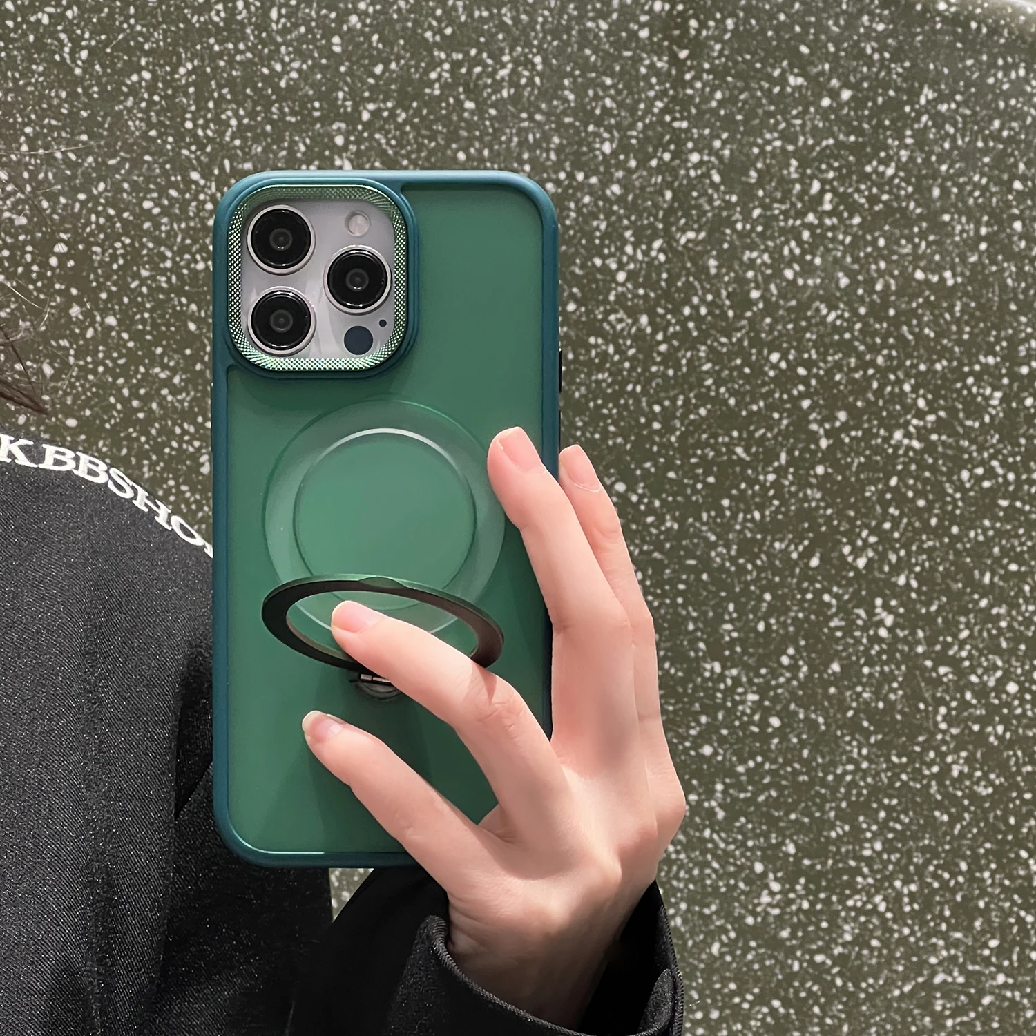 Color: Gold, Material: CANVAS - For iPhone 15 Pro Max 360?° Rotation Magnetic Holder Stand Matte Phone Case For iPhone 11 12 13 14 15 Plus Heat Dissipation Cover