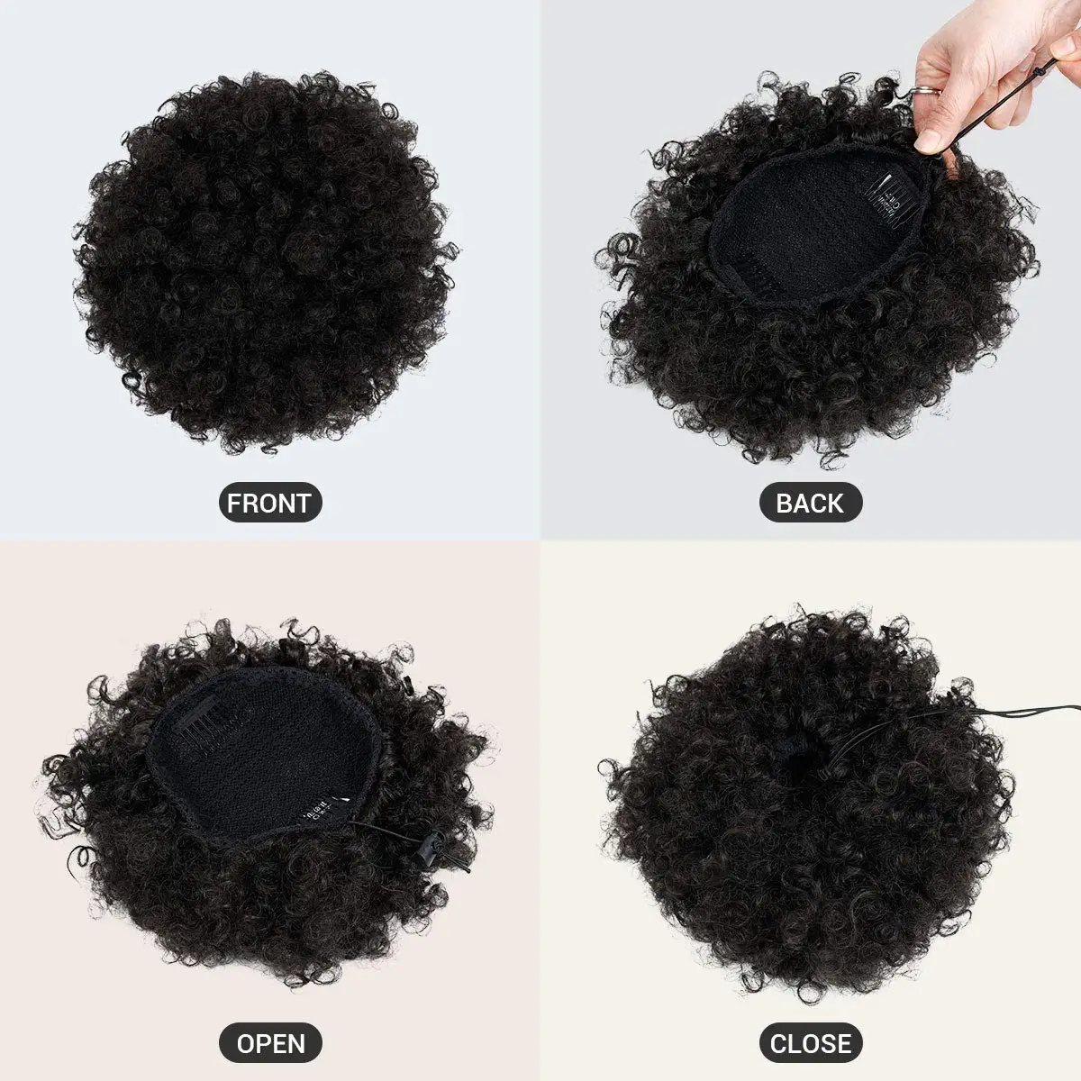 Color: P18/22 - Synthetic Big Afro Puff Drawstring Ponytail Extensions for Black Women 10Inch Kinky Curly Hair Bun Ponytail Wigs Daily Use