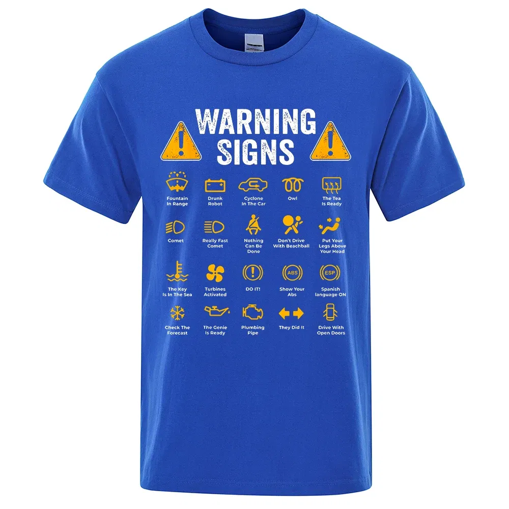 Color: Brown, Size: S - Driving Warning Signs 101 Auto Mechanic Gift Driver Funny Print T-Shirt Fashion Casual Big size T Shirt Cotton Mens Tops Tees