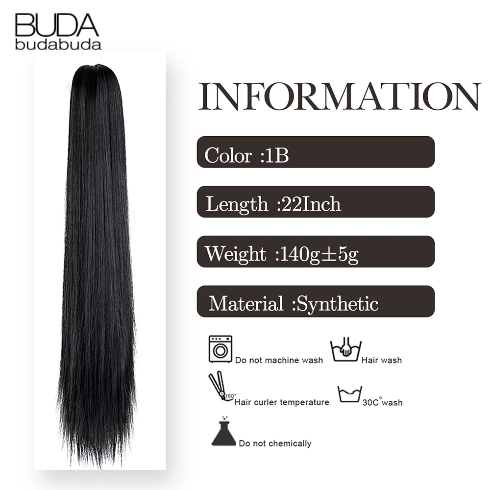Color: NC/4HL, Bulk Buy: 1pc - 22Inch Synthetic Ponytail Hair Extension Long Straight Claw Clip Ponytail Heat Resistant Natural Wave For Women Blonde Hairpiece