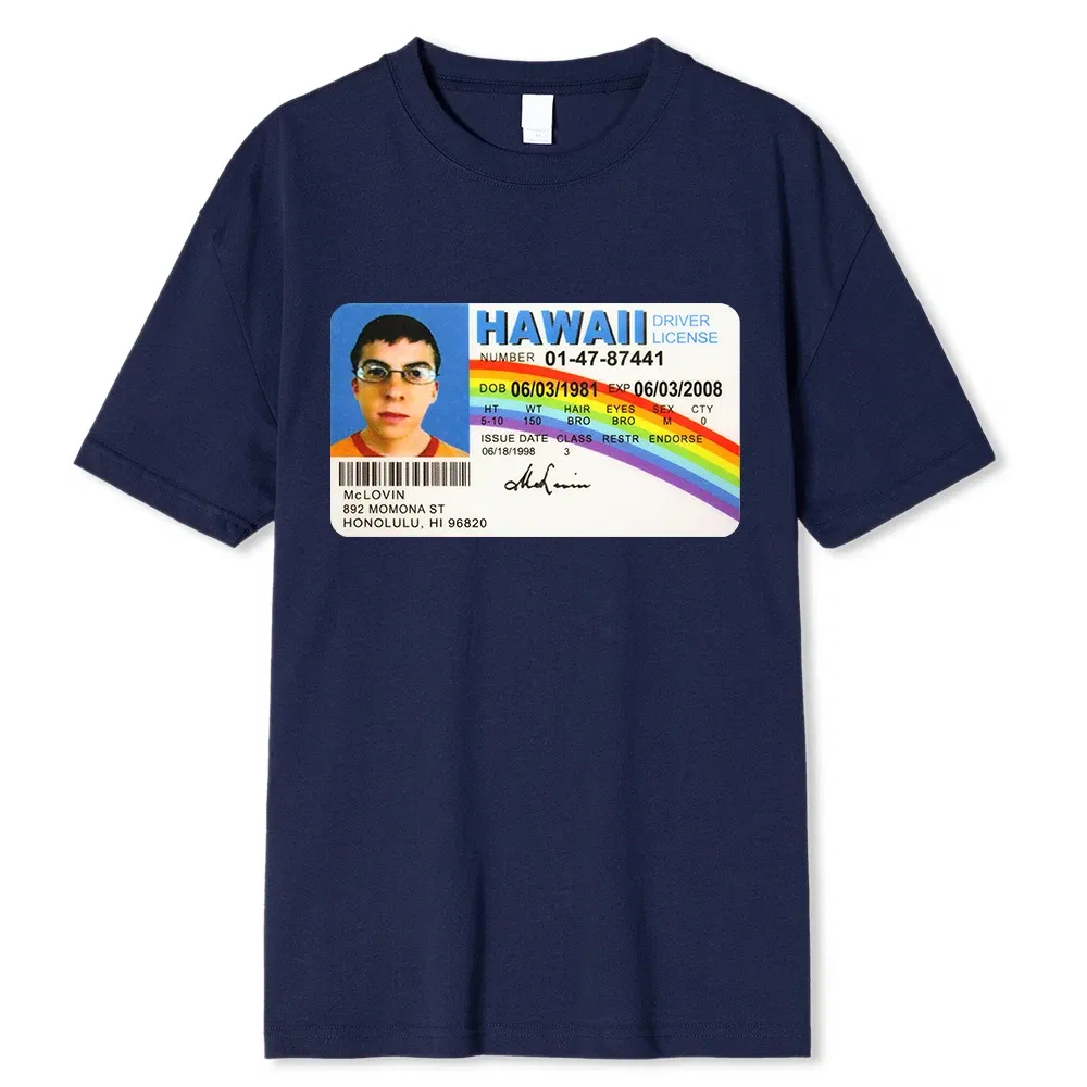 Color: Dark Grey, Size: M - Homme t Shirt Summer Men t-Shirt Mclovin Id Card Superbad Geek Mens Cotton t-Shirt Unisex t-Shirt Teenagers Cool Soft Clothing