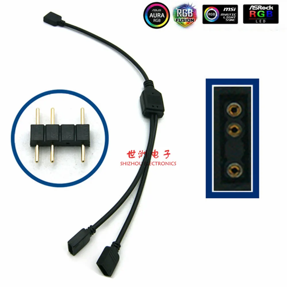 Color: grey, Ships From: CHINA - Angitu 3pin/4Pin RGB ARGB SYNC 1 to 1/2/3/4/5 Fan LED Stripe Extension Cable Motherboard Light Control Hub For M/B ASUS GIGABYTE