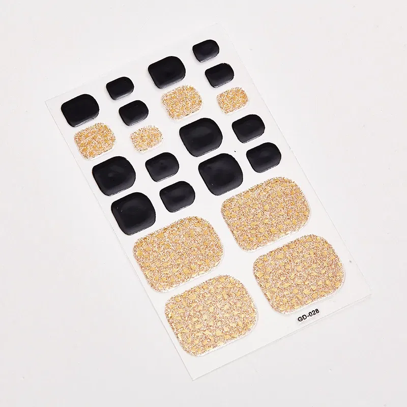 Color: Red Bronze - 22 Tips/Sheet Valentines Loveliness Full Cover Nail Stickers Fashion Nail Stickers Nail Sticker Set Designed Nail Tape Shiny