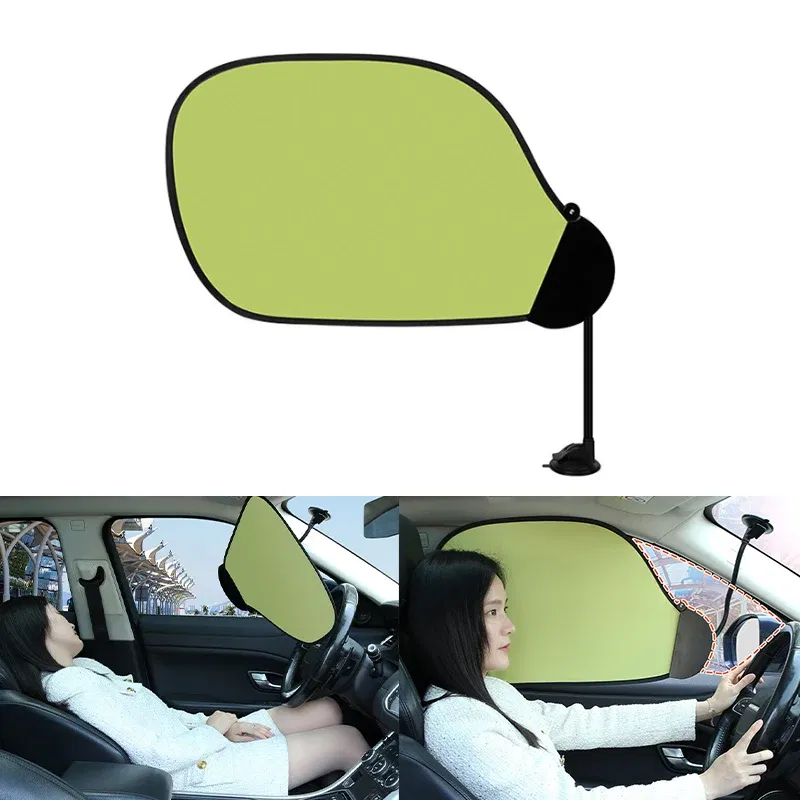 Color: Black - BLALION Car Side Window Sun Shade UV Protection Adjustable Suction Cup Sunshade Summer Foldable Sun Protection Heat Insulation