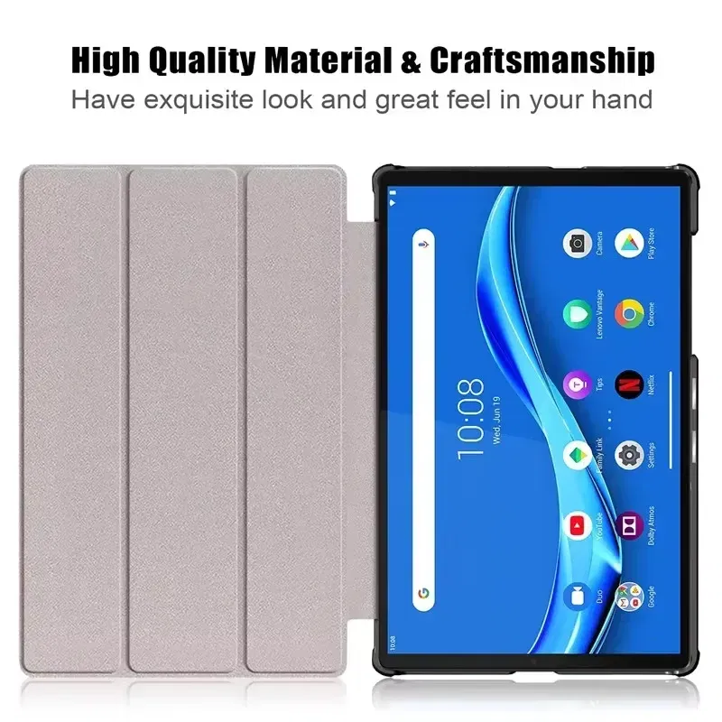 Color: SKY BLUE, Size: Thirteen, Ships From: CHINA - For Lenovo Tab M10 HD 2nd Gen Case TB-X306F X306X Tri-Fold Stand Wake/Sleep Magnetic Protective Shell  PU Leather Tablet Cover