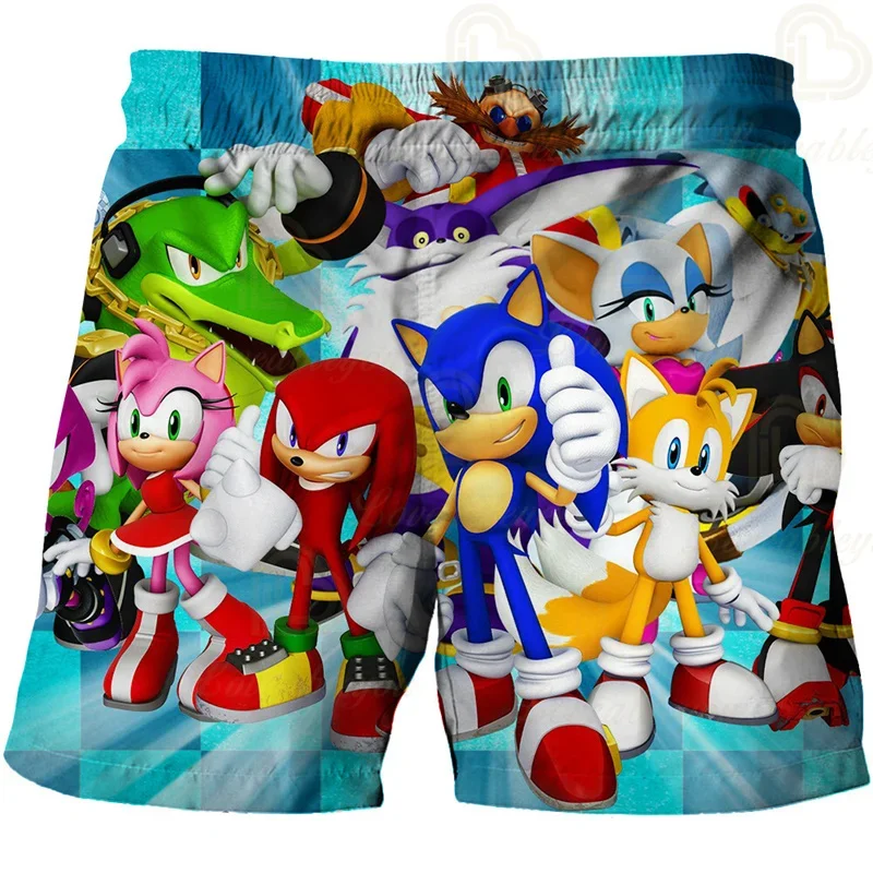Color: black, Kid Size: 4T - New Anime Kids Sonic Shorts Fashion Boys Girls Clothes Harajuku Cute Baby Cartoon Casual Summer Boy Boy Beach Pants