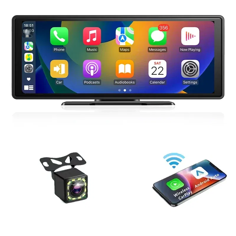 Color: Orange, Ships From: CHINA - Universal 10.26" Portable Carplay Car Screen Wireless Carplay Screen Wireless Car Stereo Carplay Android Auto Car Touchscreen