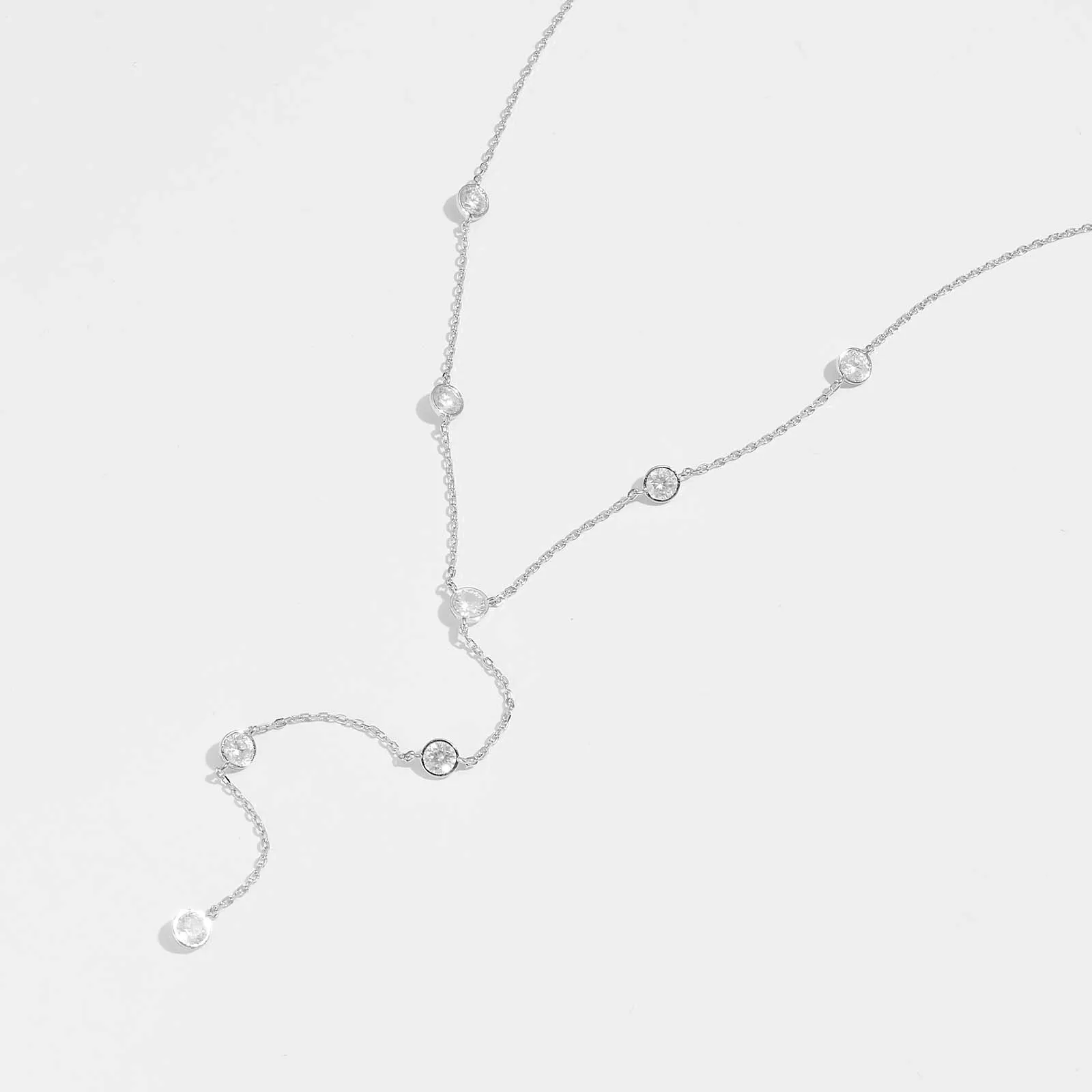 Gem Color: WHITE - VEWANT Cross Y Crystal Pendant Charm Choker Necklace Long Chain 925 Sterling Silver Pendant 2024 Wedding Luxury Gift For Women