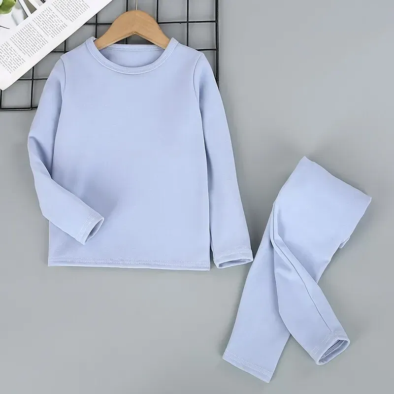 Color: Pink, Kid Size: 15 - 2-Piece Children's Thermal Underwear Suit boys' Autumn Clothes And Trousers Padded Cotton Sweater Girls' Casual Joker Home Cloth