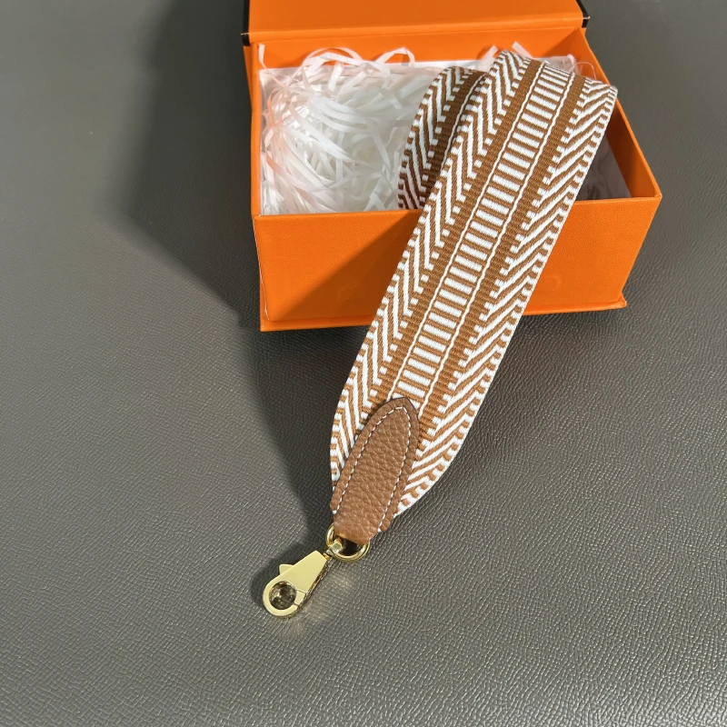 Color: Rose Gold, Size: S - Herbag Evelyn Replacement Shoulder Strap Gold Togo Cowhide Woven Canvas 5cm Wide Hand-Sewn