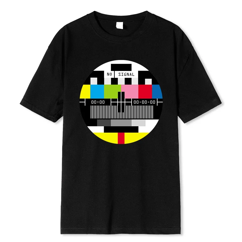 Color: Black, Size: S - No Signal Men Tshirt Hip Hop Style Streetwear Tops & Tees Novelty Geometric Short Sleeve Summer Cotton T Shirt Oversize T-shirts