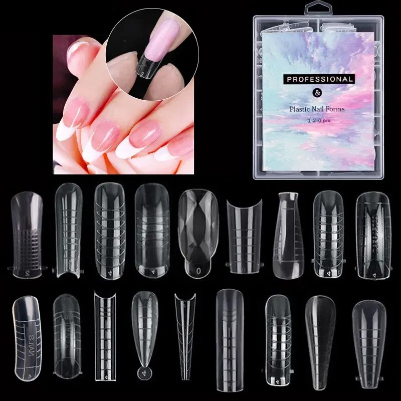 Color: plum - 120pcs Nail Forms Full Cover False Nails Quick Building Mold Fake Nail Shaping Extend Top Molds For Gel Salon Manicure Art