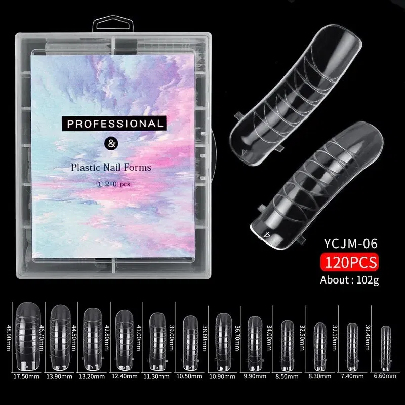 Color: plum - 120pcs Nail Forms Full Cover False Nails Quick Building Mold Fake Nail Shaping Extend Top Molds For Gel Salon Manicure Art