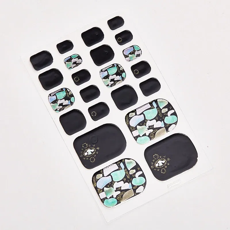 Color: Brown - 22 Tips/Sheet Women Salon Nail Wraps DIY Self Adhesive Nail Sticker Decals Plain Stickers Nails Sticker Designer Designed