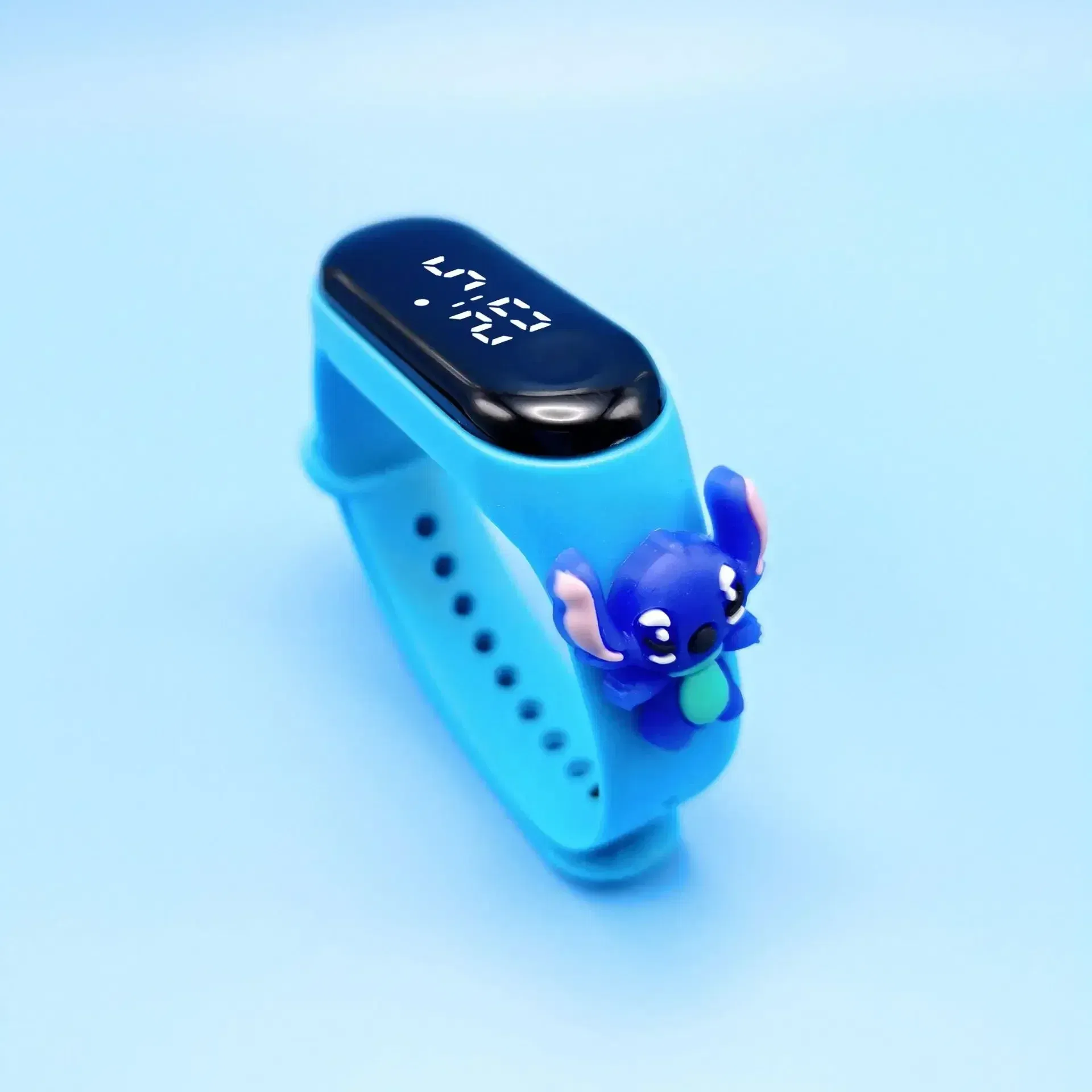 Color: light green - Disney Stitch LED Waterproof Kids Digital Watch Spiderman Hulk Children Watch Sports Touch Electronic Kids Gifts