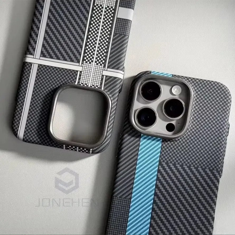 Color: Clear, Material: Nylon - Luxury Alloy Lens Personalized Pixel 3D Relief Carbon Fibre Pattern Case For iPhone 13 14 15 16 Pro Max Slim Cover For Magsafe