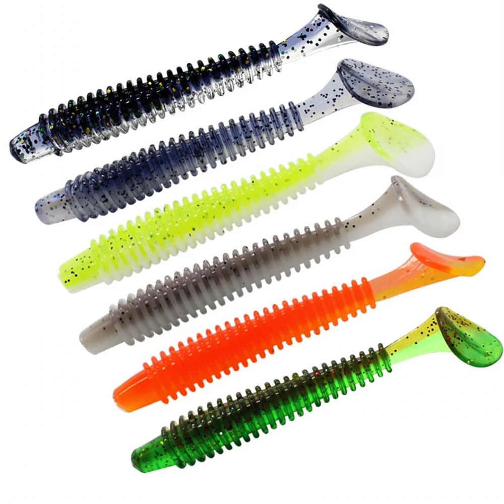 Color: PURPLE, Size: 55mm - 10pcs/lot Fishing Lure 50mm 0.8g Soft Rubber Bait Jig Wobbler Soft Worm Carp Fishing Bait Artificial Silicone Swimbait