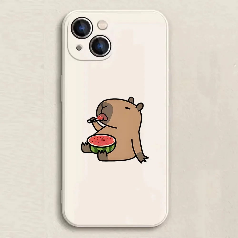 Color: Blue, Material: Nylon - Cartoon Animal Capybara Phone Case For Samsung Galaxy S10 S20 S21 S22 S23 S24 FE Plus Ultra Note 20 Couple Paired Silicone Cover