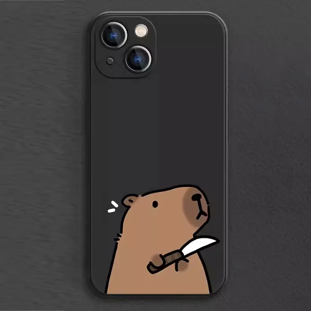 Color: Blue, Material: Nylon - Cartoon Animal Capybara Phone Case For Samsung Galaxy S10 S20 S21 S22 S23 S24 FE Plus Ultra Note 20 Couple Paired Silicone Cover
