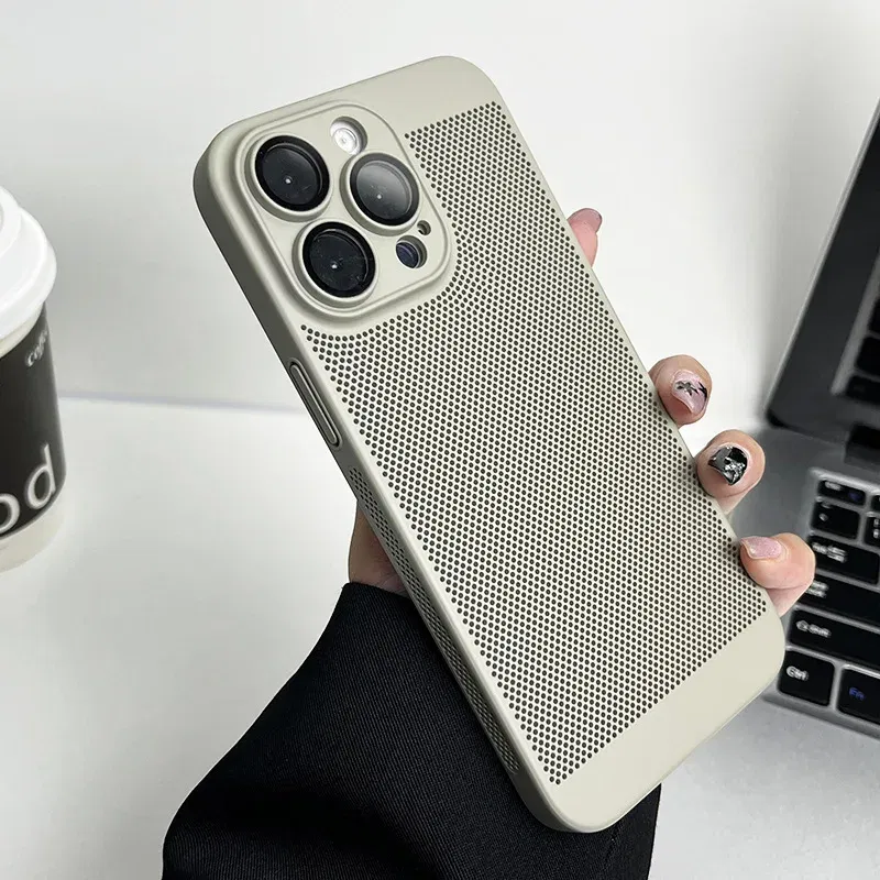 Color: Lotus root color, Compatible-Phone Models: For iPhone 13, Ships From: CHINA - Breathable Heat Dissipation Cooling Case For iPhone 16 Pro Max 15 14 13 12 11 PC Hard Back Cover