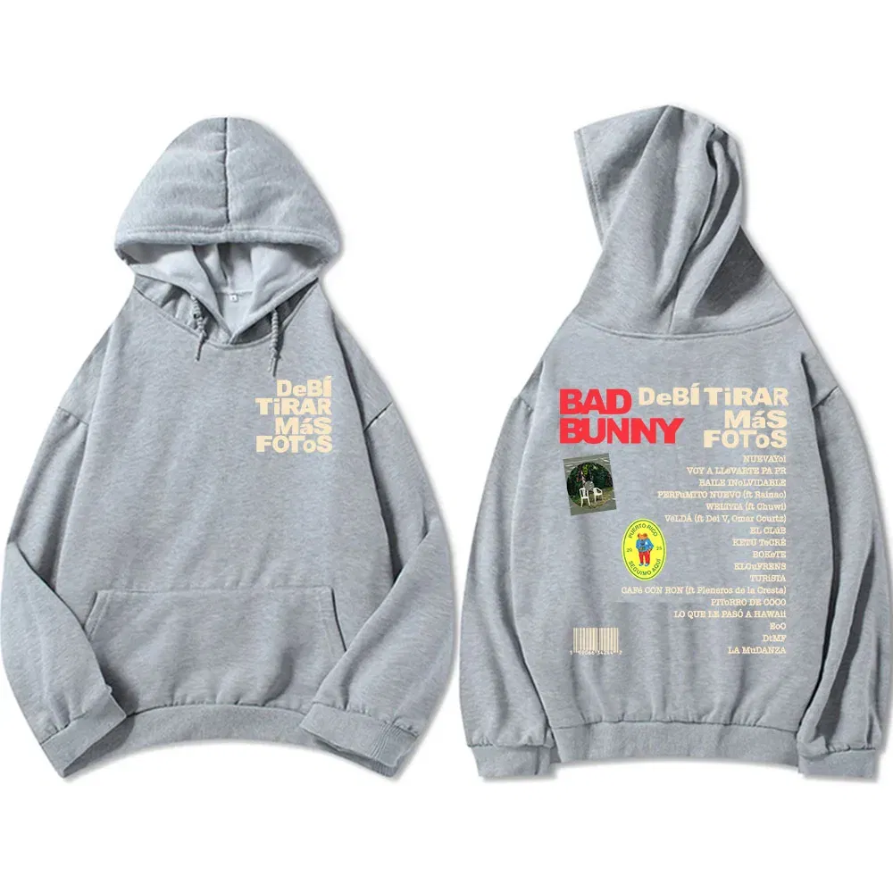 Color: PURPLE, Size: S - Unisex Streetwear Bad Bunny DTMF Hoodies 2025 New Album Deb?­ Tirar Más Fotos Printing Sweatshirts Winter Comfortable Male Hoodie