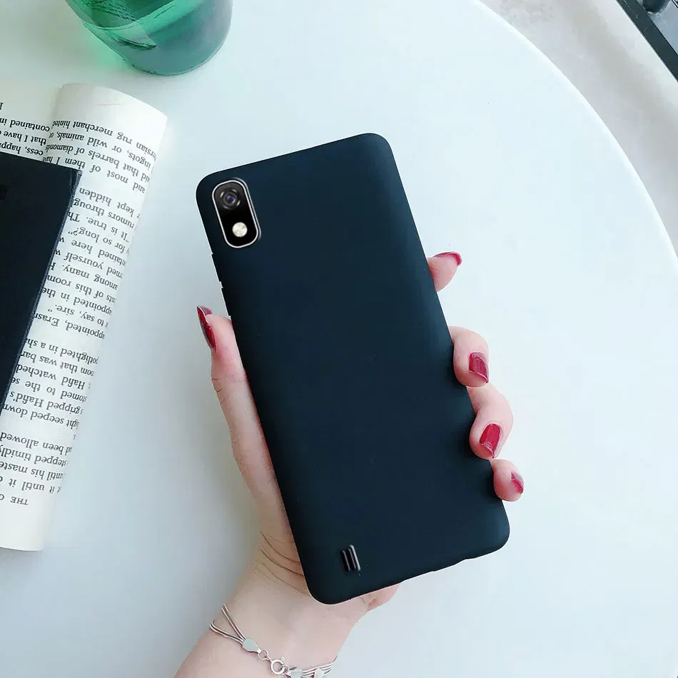 Color: Blue, Material: PC - Candy color Phone Case For Samsung galaxy A10 A20 A20E A30 A40 A50 A70 S A01 A11 A21 A31 A41 A51 A71 4G Silicone TPU Back Cover