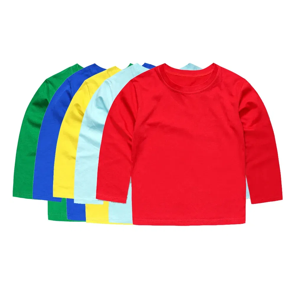 Color: Gold, Kid Size: 8 - Boys Girls T Shirt Long Sleeves 1 to 2 3 4 5 6 7 8 9 10 11 12 13 14 Years 100% Cotton Toddler Boy Shirts for Teens Girl Clothes