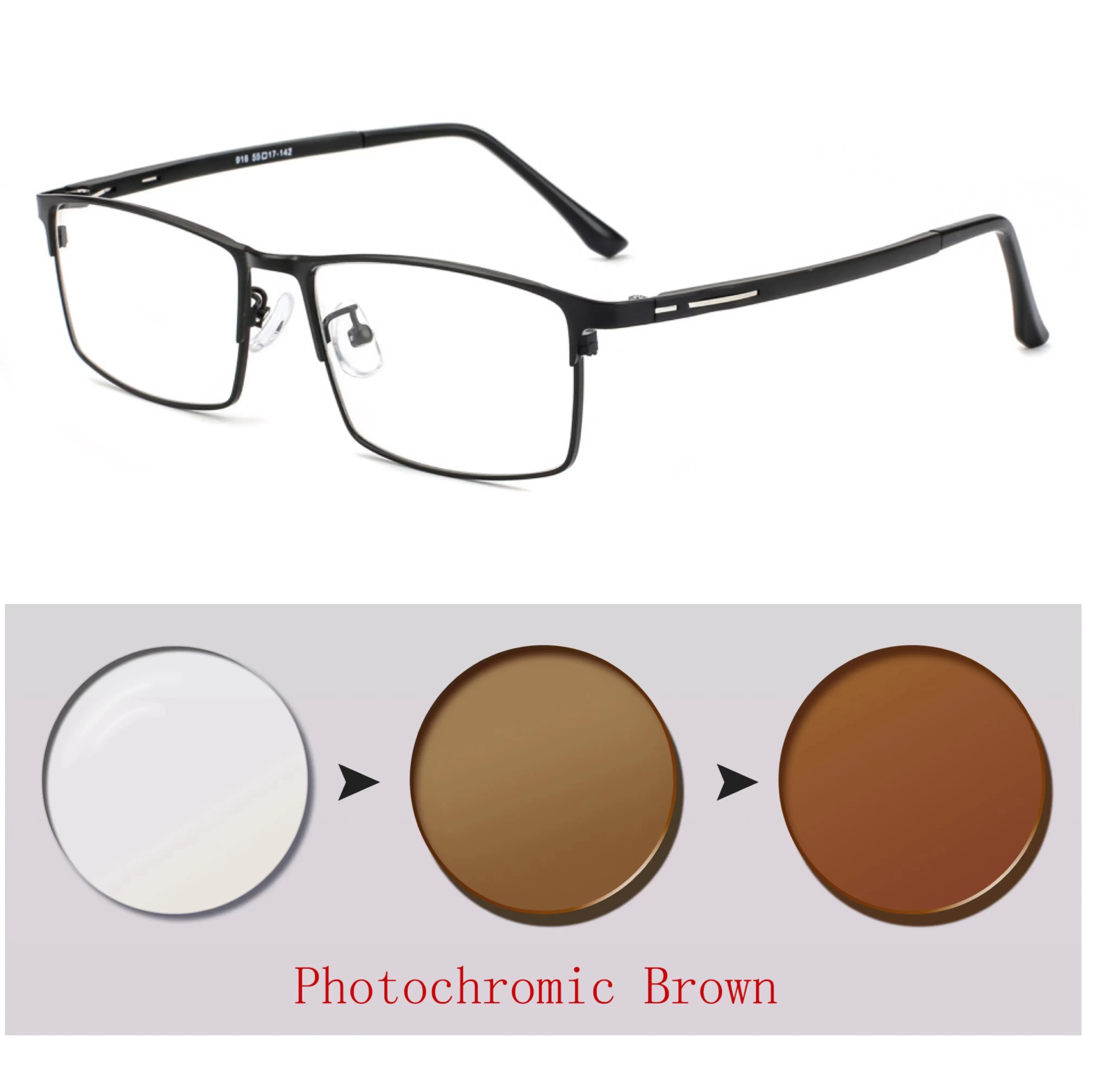 Frame Color: GRAY, Ships From: CHINA, Eye Prescription: +200 - Photochromic glasses Men's reading glasses Finished glasses Student myopia glasses 0 + 0.5 + 1 + 1.25 + 1.5 + 1.75 + 2
