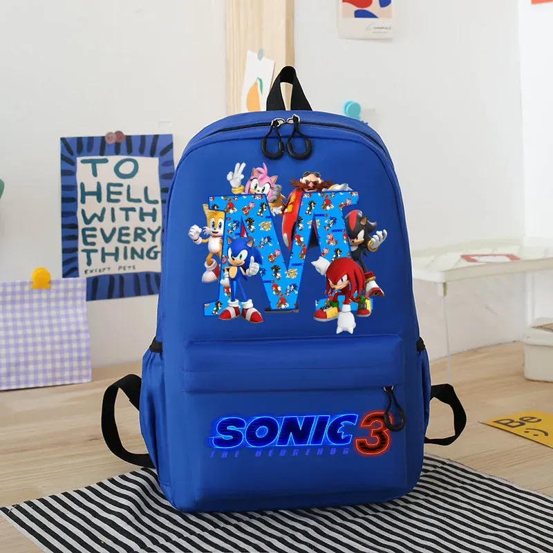 Color: Pink, Size: 40cm - Sonics Children Cartoon Schoolbag Kids Anime Cute Backpack Boy Fashion Knapsack Student Casual Shoulders Book Bag Xmas Gift 2025